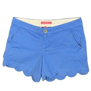Lilly Pulitzer Blue Scalloped Shorts Size 4